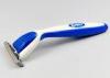 Stainless steel Triple blade manual shaving razor with rubber handle
