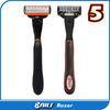 Black handle system razor 5 blades with trimmer blade mens shaver