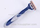 High class Male Manual three Blade Razor rubber handle with 3 blades