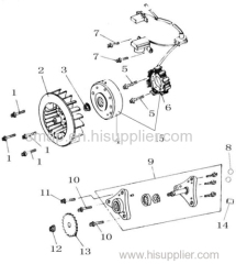 FIGURE 7 GENEREATOR & OIL PUMP COMP OF GY6 50CC ENGINE