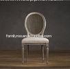 Wooden Round Cane Back restaurant furniture dining room chairswith Linen Fabric