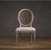 Wooden Round Cane Back restaurant furniture dining room chairswith Linen Fabric