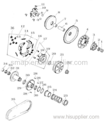 FIGURE 10 DRIVE WHEEL & CLUTCH COMP