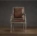 Comfortable Vintage chocolate leather dining chairs / leather tub dining chairs