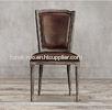 Top grain dark brown leather dining chairs/ leather studded dining chairs