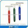 Mens Rubber handle 2 blade disposable razor with aloe strip razor head