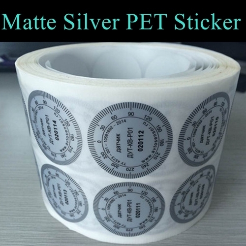 China Supplier Strong Adhesive Silver PET Sticker Printing PET Silver Label Accept Custom Design Printed Stickers