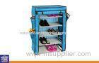 Blue Fabric 5 Tier Shoe Storage Rack Multi-function and Space saving Shoes Racks