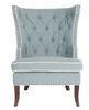 Tufted blue grey yellow Fabric upholstery living room furniture Gramercy Club Chair