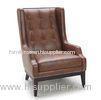 Contemporary modern dark brown exquisite top - grain leather sofa living room