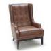 Contemporary modern dark brown exquisite top - grain leather sofa living room