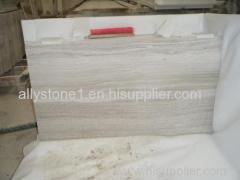 Wooden white natural marble