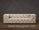 Comfortable Tufted Linen Fabric Sofa with two sections accommodate a crowd