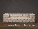 Comfortable Tufted Linen Fabric Sofa with two sections accommodate a crowd