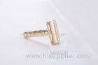 Classic silver gold metal handle butterfly opening safety razor double edge
