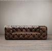 Comfortable Country Antique Vintage Style Living Room Tufted leather sofa furniture