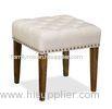 Home Furniture Upholstered Nailhead Tufted Fabric Ottoman Stool 48*48*48 cm