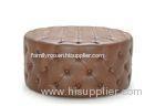 Round PU Leather Ottoman Stool with storage for Modern Home Furniture