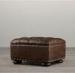 Home Furniture Brown leather storage footstool Ottoman With Nailheads