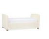 Slipcovered Single Oak Wood Upholstered Bed / white Fabric Upholstered Daybed