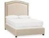 Fabric Upholstered Curved Square Wood Upholstered Bed With Nailheads
