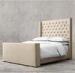 Tufted Fabric Upholstered Platform Wood Upholstered Bed With Footboard
