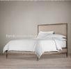 Country Style Vintage tufted upholstered platform bed / double fabric beds