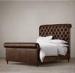 French Vintage Chesterfield Upholstered King Leather Bed for Bedroom Furniture