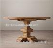 Large rustic round wood dining table with 5 and 7 chairs for furniture
