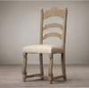 Vintage French Style Wooden Ladder Back Side Fabric Dining Chair 46 * 51 * 103cm