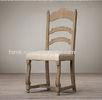 Vintage French Style Wooden Ladder Back Side Fabric Dining Chair 46 * 51 * 103cm
