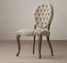 Solid oak frame Fabric Dining Chair with cabriole front and splayed back legs