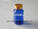 Blue Round Small Capsule Bottle Food Grade Plastic Bottle 30lm 50lm