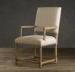American Style Empire Parsons Upholstered Linen Fabric Dining Chair with brass nailheads