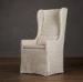 Comfortable American Style white Fabric Dining Chair with WingBack Slipcovered