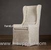 Comfortable American Style white Fabric Dining Chair with WingBack Slipcovered