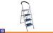 Bright Blue 4 Steps Steel Home Ladders / Lightweight Retractable Ladder