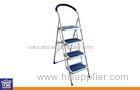 Bright Blue 4 Steps Steel Home Ladders / Lightweight Retractable Ladder