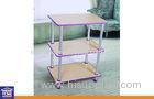 Muti-function 3 Tiers Plastic Board Home Storage Racks / TV Stand Purple for Living Room