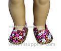 Stylish Fashions Floral Pattern Red Doll Shoes for American Girl Dolls Shoes