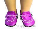 Purple PU Cute Doll Shoes Metal Button18 inch Doll Accessories