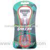 Triple blade maunal shaving razor blister holder packing metal with rubber handle