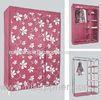 Space Saving Clothes Storage Wardrobe with Printing Fabric Cover and Iron Tube Frame