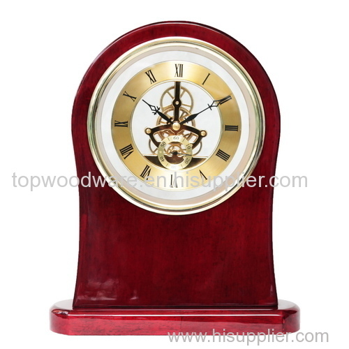 rosewood piano finish wooden skeleton clock