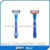 Fashion design blue metal with rubber handle five blades maunal shaving razor