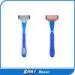 Fashion design blue metal with rubber handle five blades maunal shaving razor