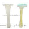 Disposable twin blades plastic handle white blue handle razors