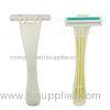 Disposable twin blades plastic handle white blue handle razors