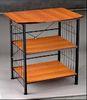 3 Tiers PB Board Metal Tube Living Room TV Stands / Portable DVD Table Trolley