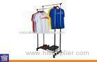 Metal Pipe Adjustable Clothes Racks / Double Pole Clothing Rack for Home Garden or Balcony
